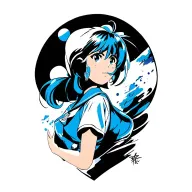 90s theme sailor mercury  tattoo design idea