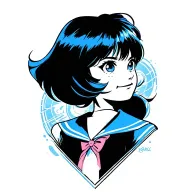 90s theme sailor mercury  tattoo design idea