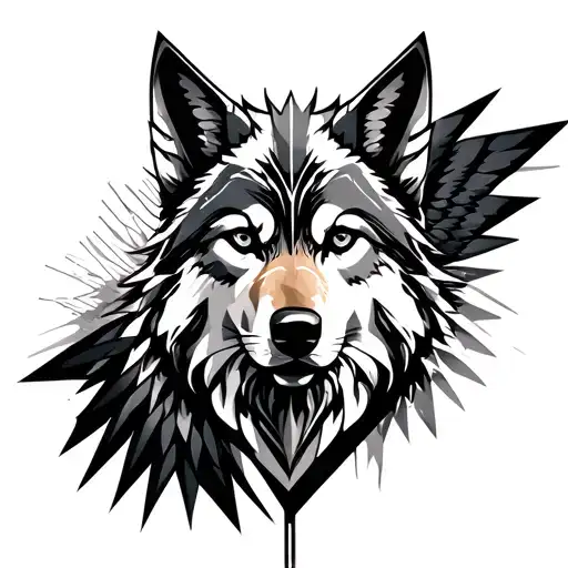 Meaningful wolf warrior angel tattoo design idea