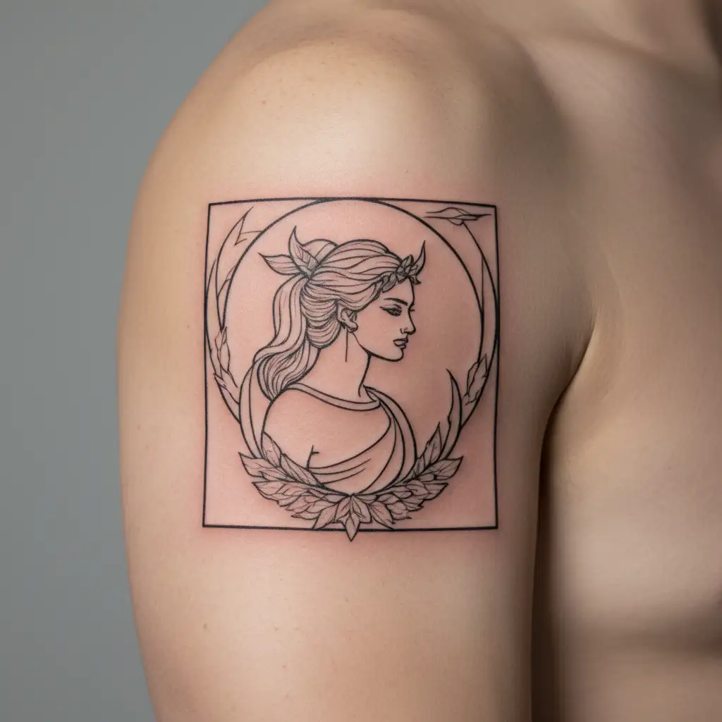 artemis greek goddess tattoo design idea