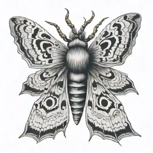 death head moth surrounded tattoo design idea