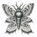 death head moth surrounded tattoo design idea