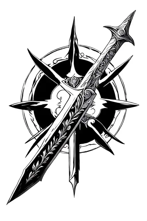 claymore sword tattoo design idea