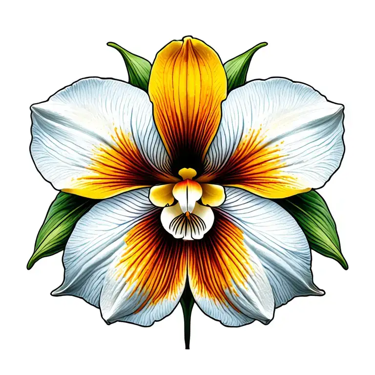 white cattleya flower wrap tattoo design idea