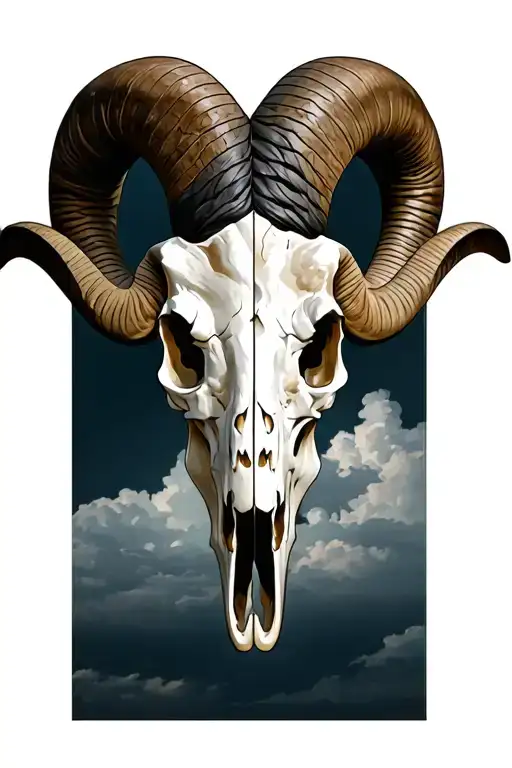 Ram Skull tattoo design idea