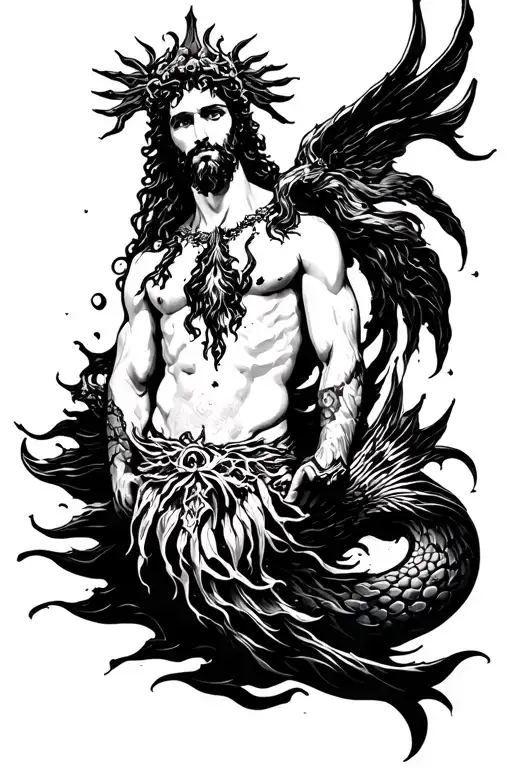 Poseidon tattoo design idea