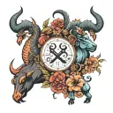 scorpio taurus capricorn zodiac sign tattoo design idea