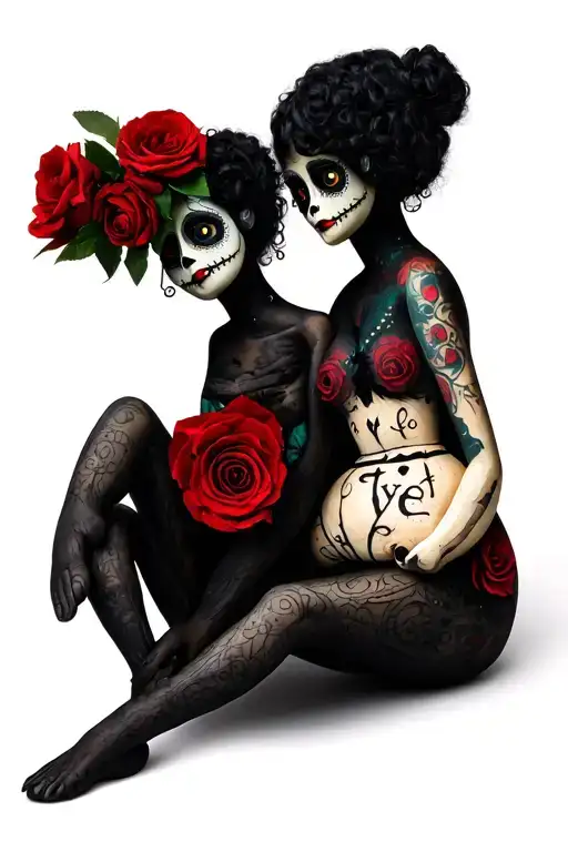 voodoo doll and love yourself tattoo design idea