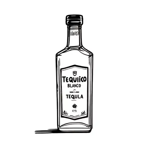 a bottle of tequila blanco tattoo design idea