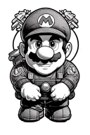 Mario Bros USMC tattoo design idea