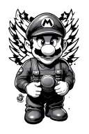 Mario Bros USMC tattoo design idea