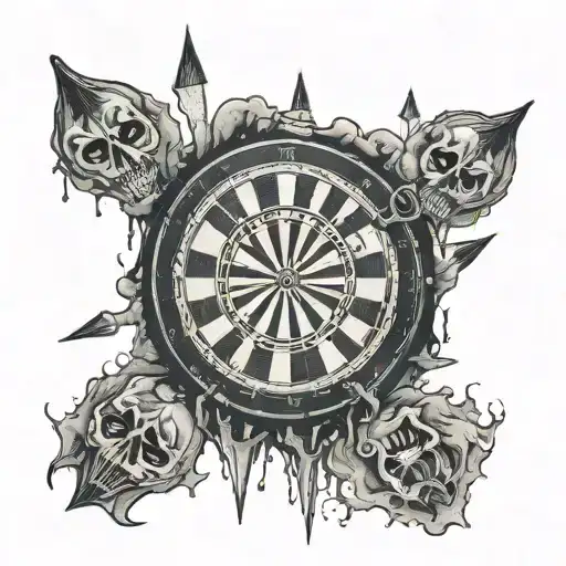 darts falling tattoo design idea