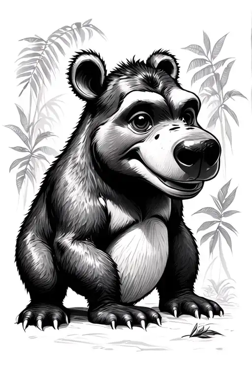 little foot (Dinasour) and baloo (from jungle book) tattoo design idea