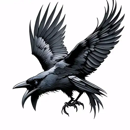crow shadow tattoo design idea