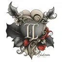 first initial L with a heart for the period then last name Jackson  tattoo design idea