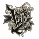 first initial L with a heart for the period then last name Jackson  tattoo design idea