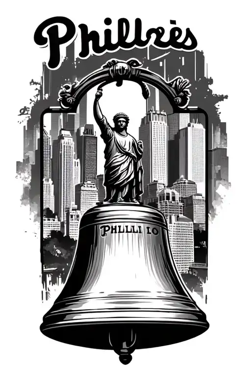 Philly Skyline, Phillies, livery bell, love statue tattoo design idea