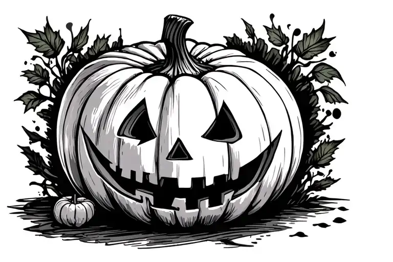 Pumpkin tattoo design idea