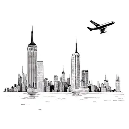 Two towers of the twins New York and the plane tattoo design idea