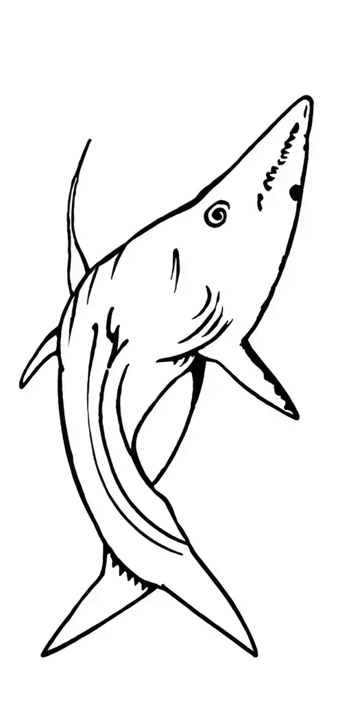shark swimming tattoo design idea