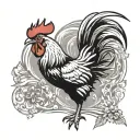 attacking rooster tattoo design idea
