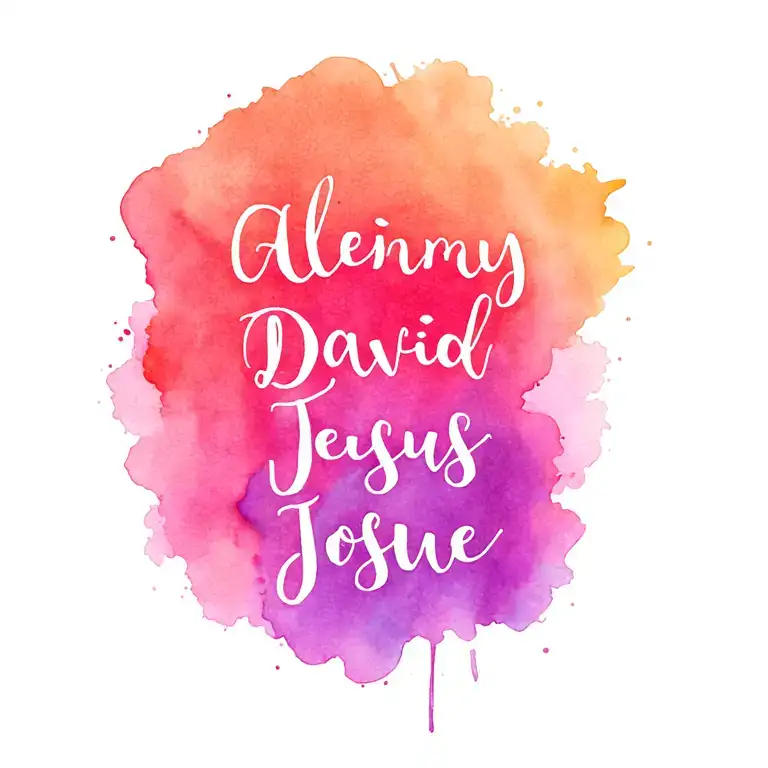 The names of my children Aleimy David Jesús Josue tattoo design idea