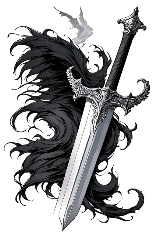 I want you to design a tattoo for me. I want a very large sword (like the sword of Gotham in the anime Berserk). Then I  tattoo design idea