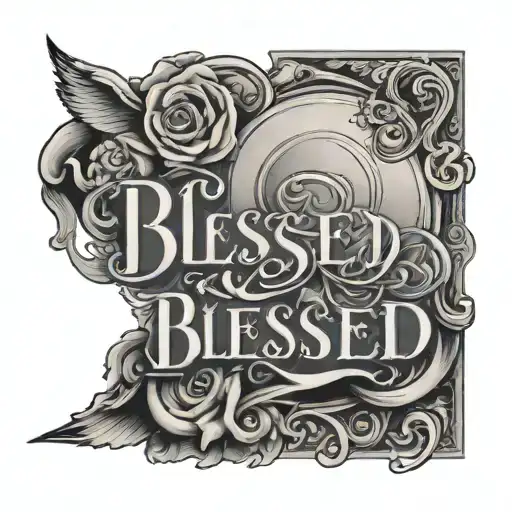 blessed written tattoo design idea
