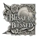 blessed written tattoo design idea