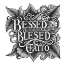 blessed written tattoo design idea