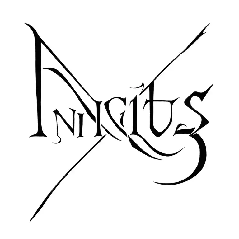 vendetta and Invictus text tattoo design idea