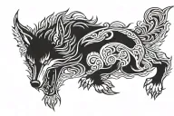fenrir wolf tattoo design idea