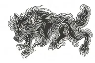 fenrir wolf tattoo design idea