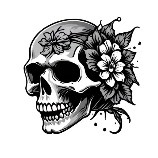 funny skull tattoo curved surfase template tattoo design idea
