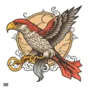 full moon and a red kite soaring tattoo design idea