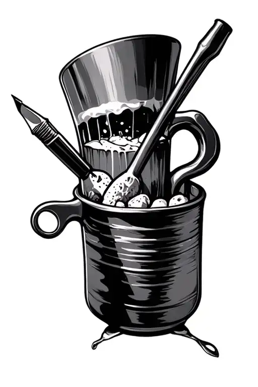 Bartender tools forming the shape tattoo design idea
