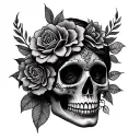 "Blessings" Calavera Chicanas tattoo design idea