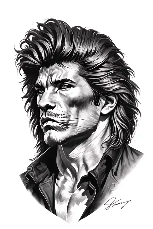 Leone  scarface con Dea minerva tattoo design idea