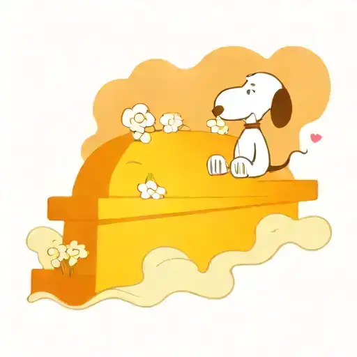 snoopy laying on top of tomb stone tattoo design idea