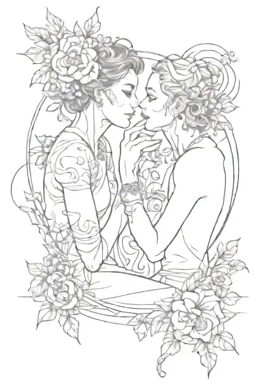 New Year and a marriage proposal tattoo design idea