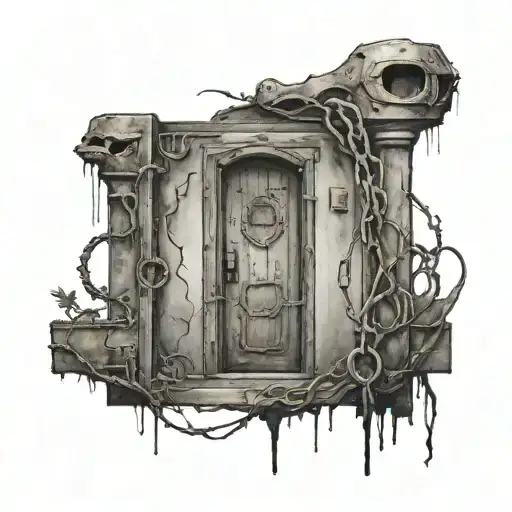 silent hill 4 the room's chained up door tattoo design idea