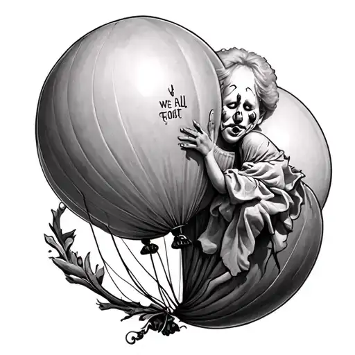 we all float in a balloon tattoo  tattoo design idea