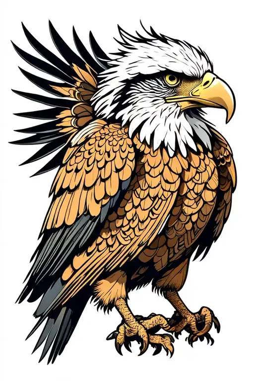 Mexican eagle tattoo design idea