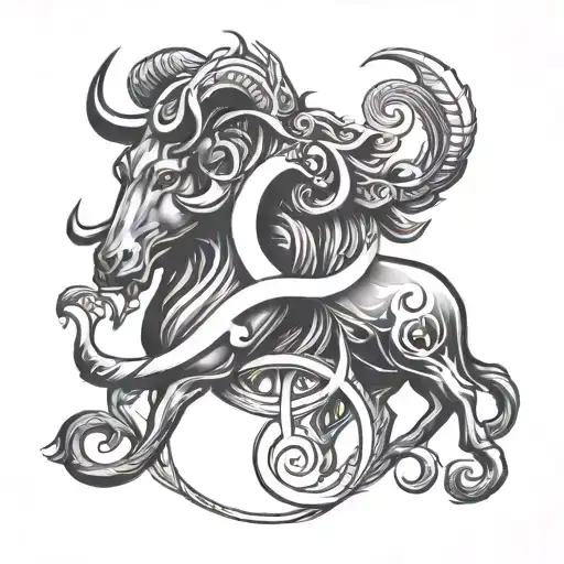taurus aquarius capricorn zodiac sign tattoo design idea