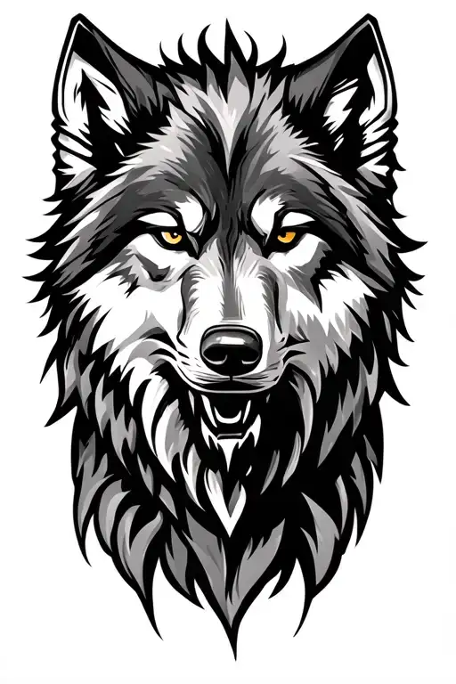 norse wolf head tattoo design idea
