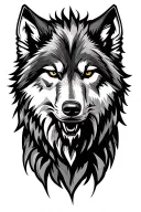 norse wolf head tattoo design idea