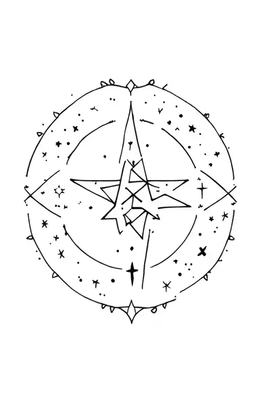 sagittarius zodiac star cluster tattoo design idea