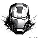 iron man mask broken tattoo design idea