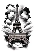 tour Eiffel tattoo design idea