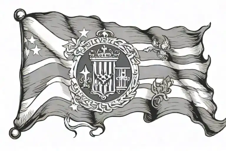 Christianity centered puerto rico flag inside representing tattoo design idea